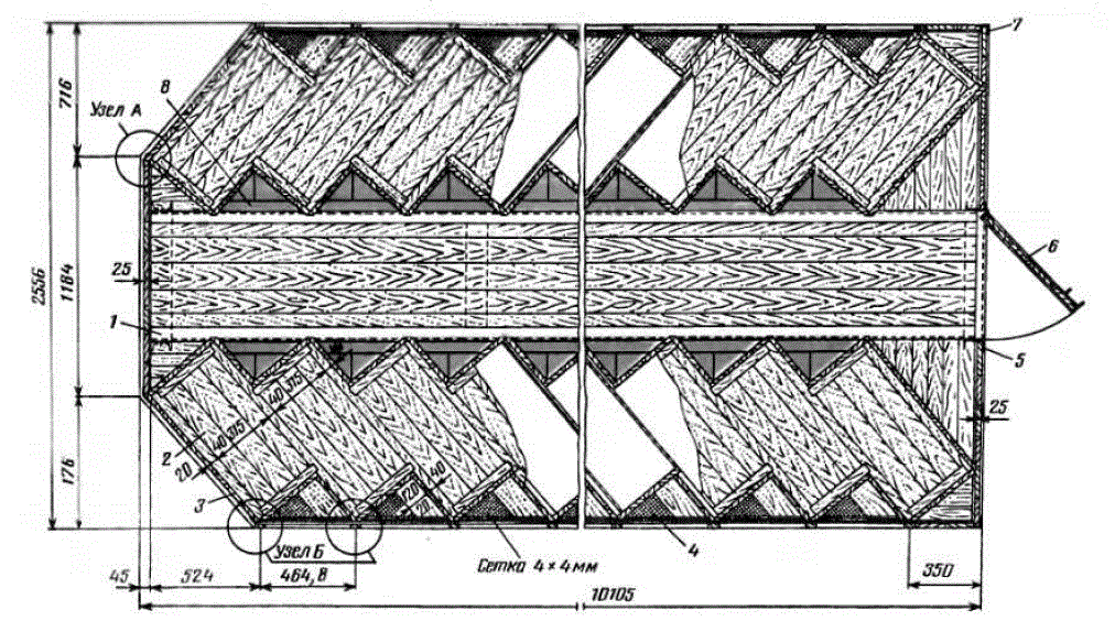 Схема ульевой секции в павильоне Колосок